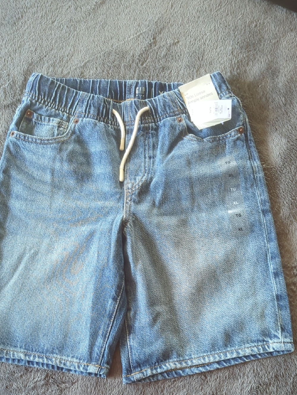 GAP Elastic Waist Denim Shorts in Light Blue